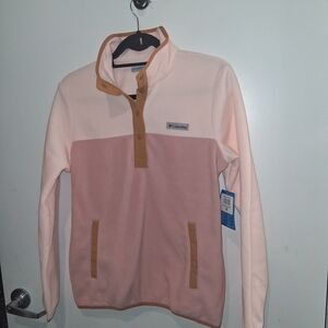 Columbia Pink and Tan Fleece Pullover